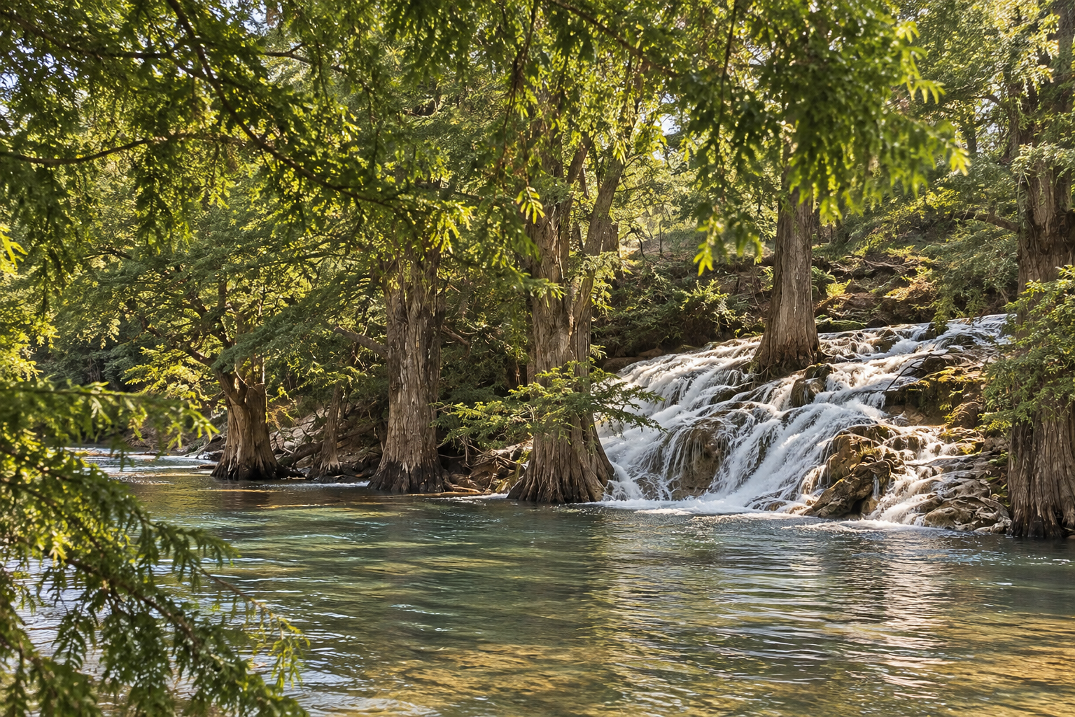Guadalupe River scenery at Cordillera Ranch in Boerne, Texas